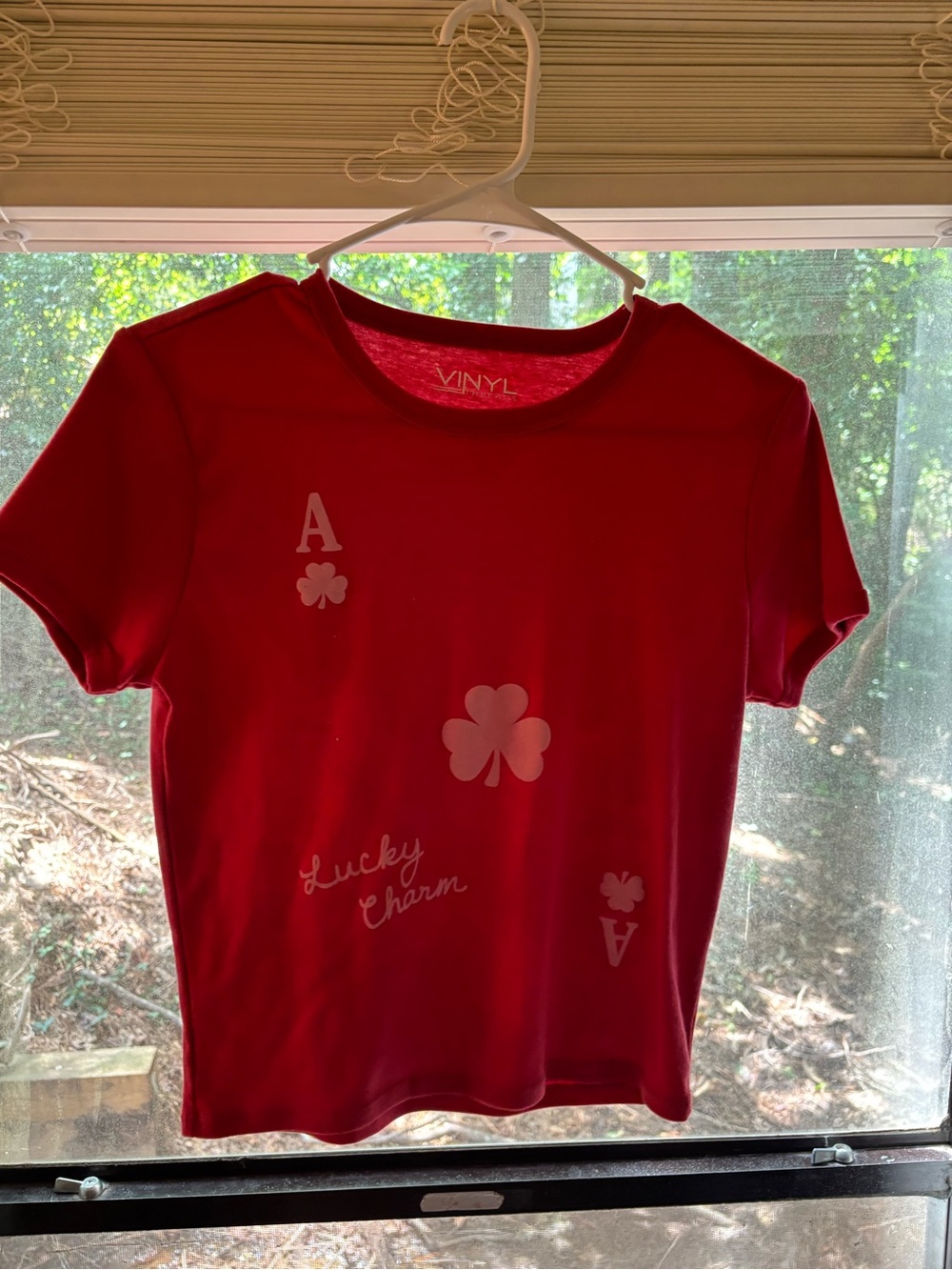 Red 'Lucky Charm' Clover baby Tee